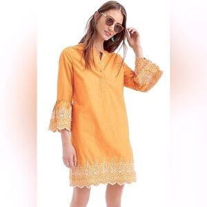 J Crew Mustard Yellow Eyelet Dress Size S